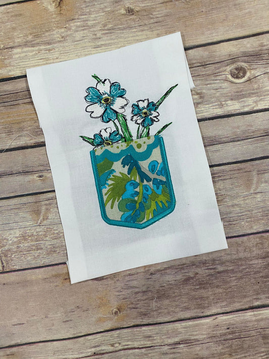 Scribble Flower Pocket 8 ITH