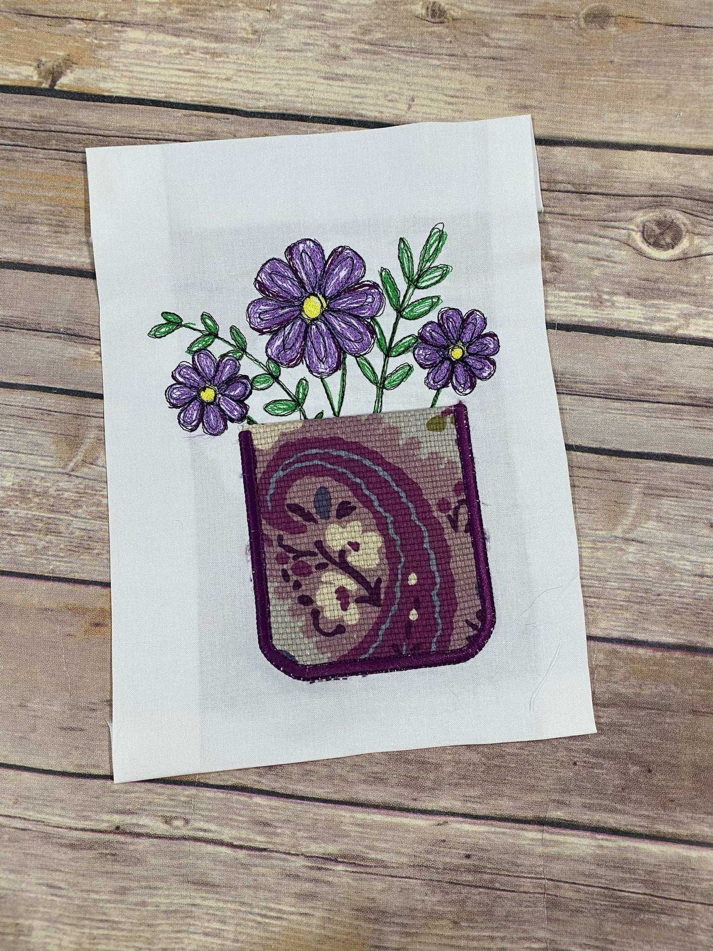 Scribble Flower Pocket 3 ITH