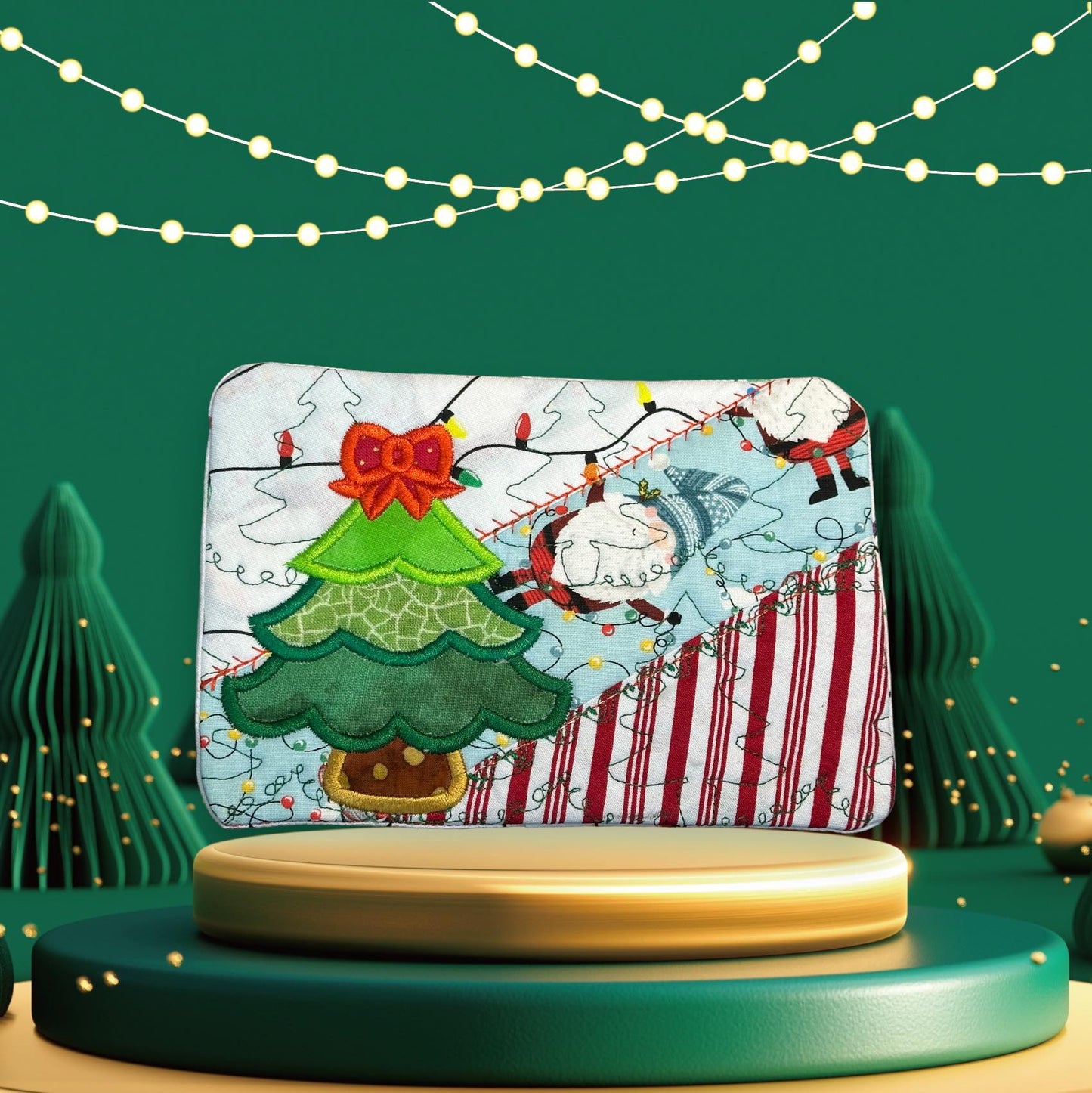 Christmas Tree ITH Mug Rug Applique