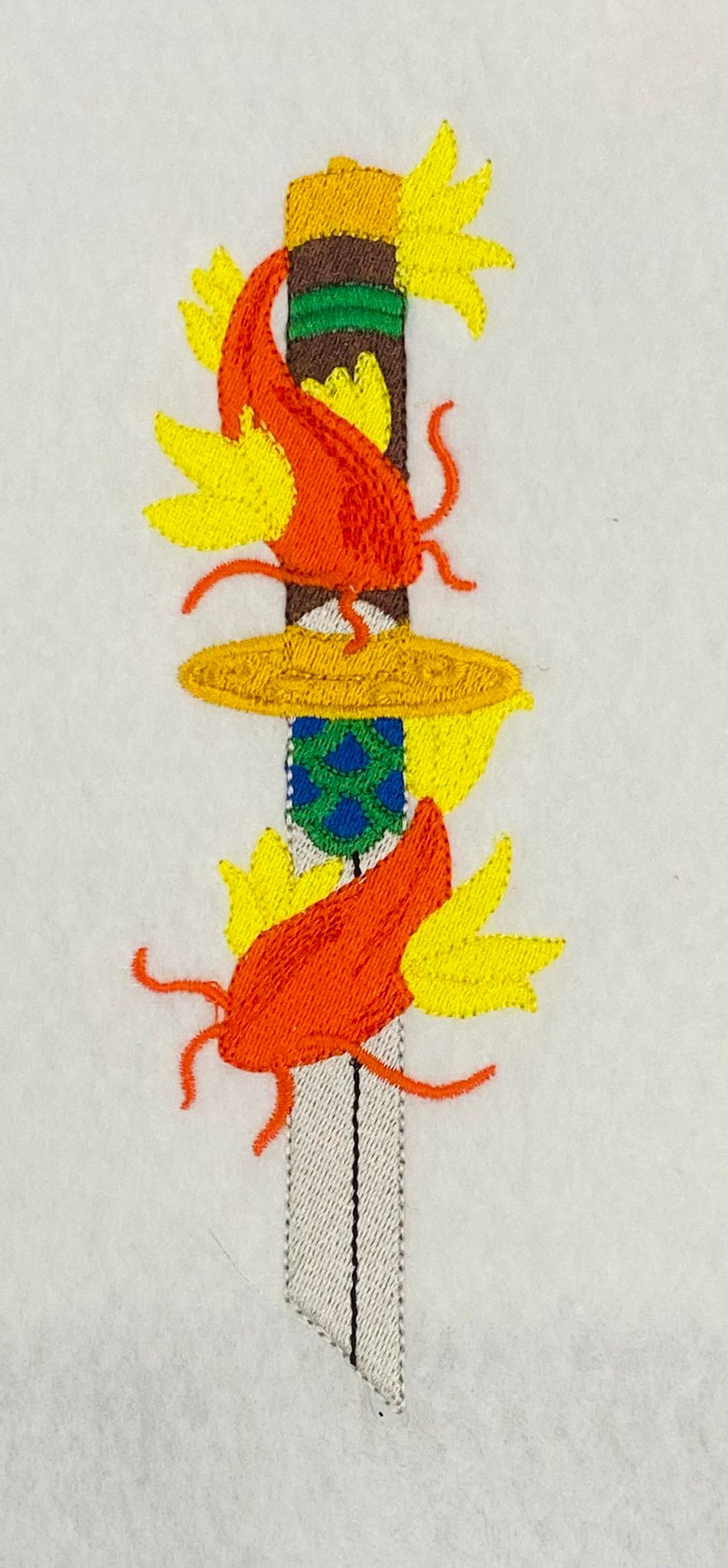 Koi Fish Martial Arts Sword Embroidery Design