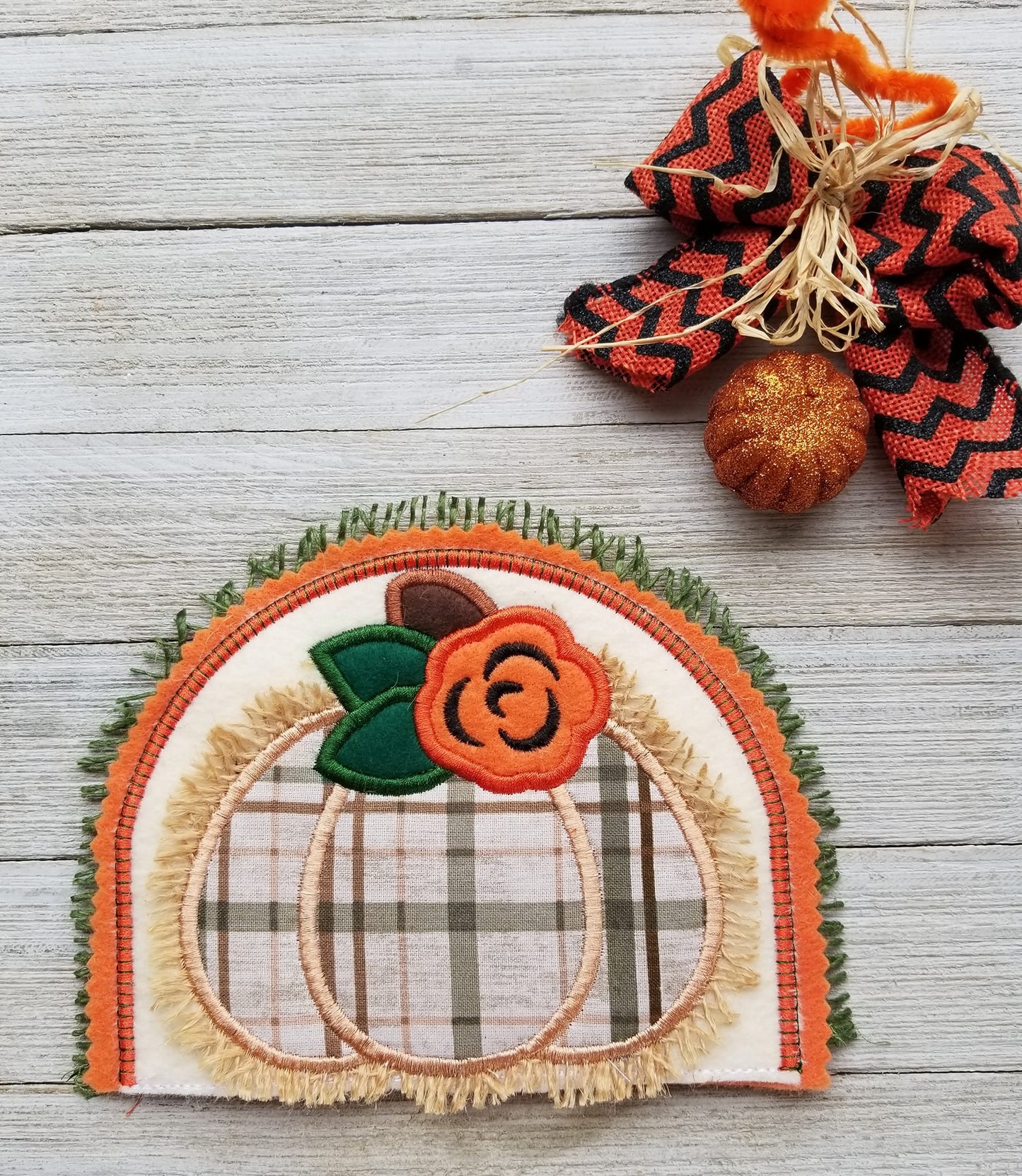 Pumpkin with Flower Applique