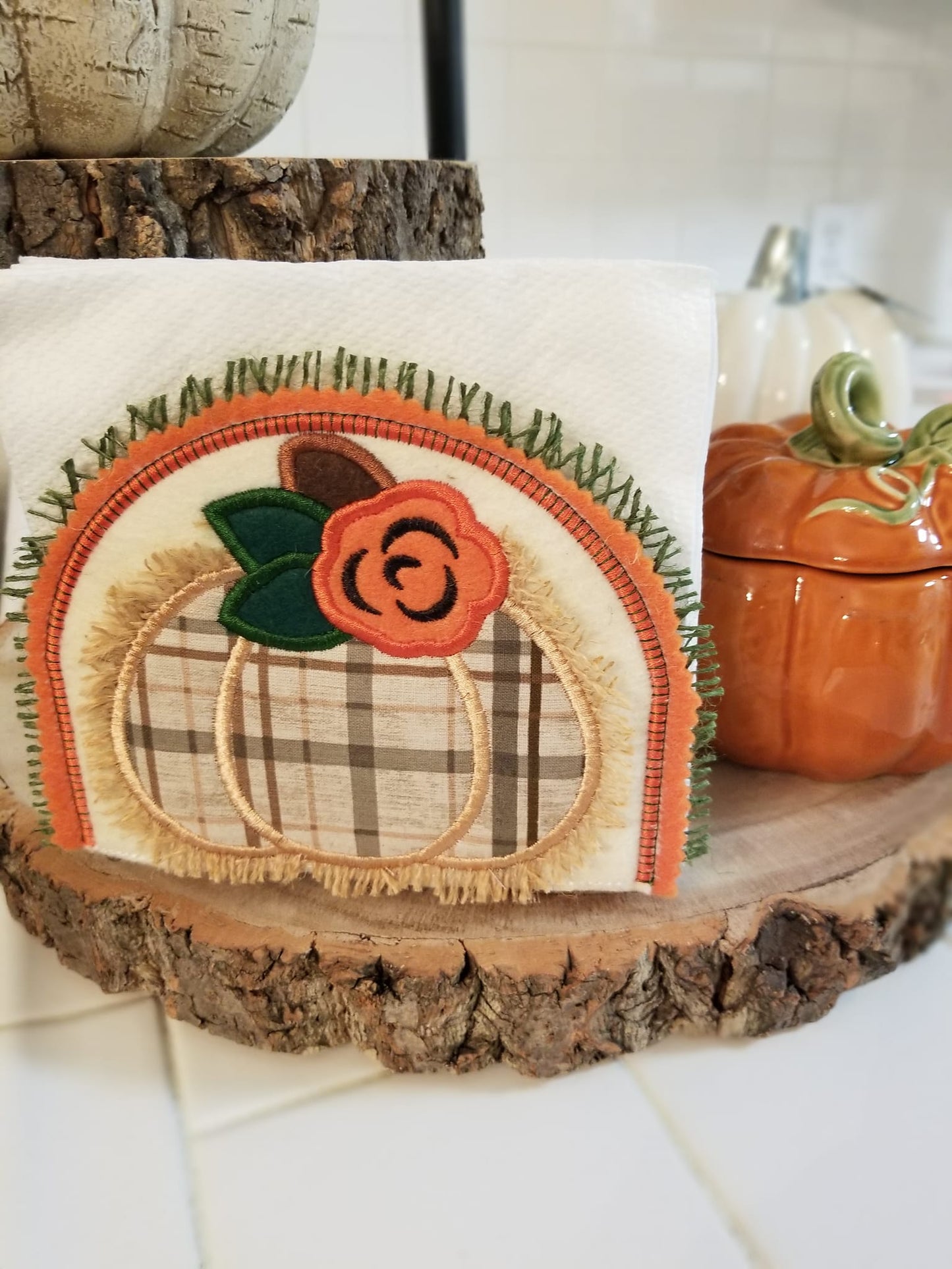 Pumpkin with Flower Applique