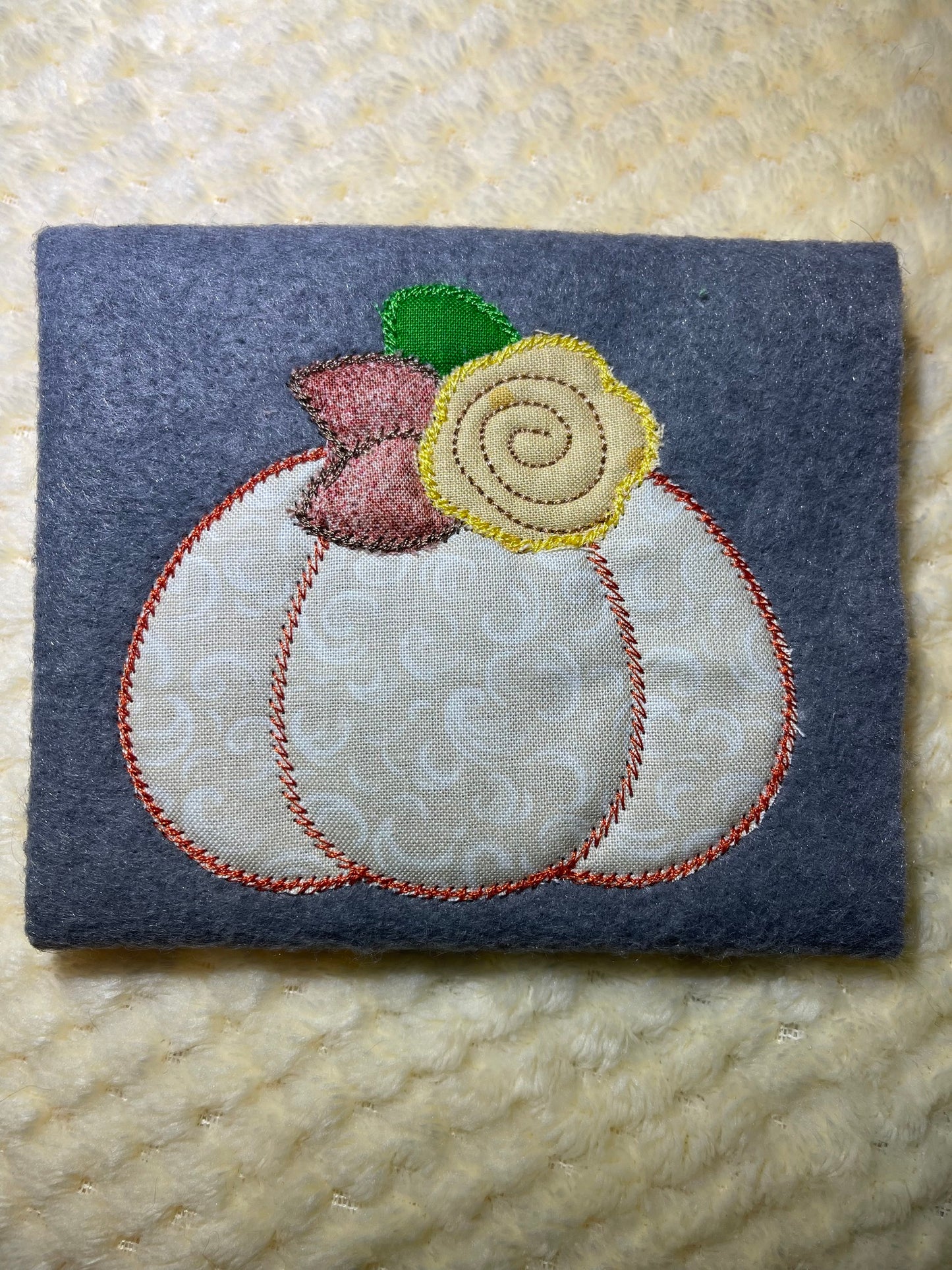 Pumpkin with Flower ZZ Applique