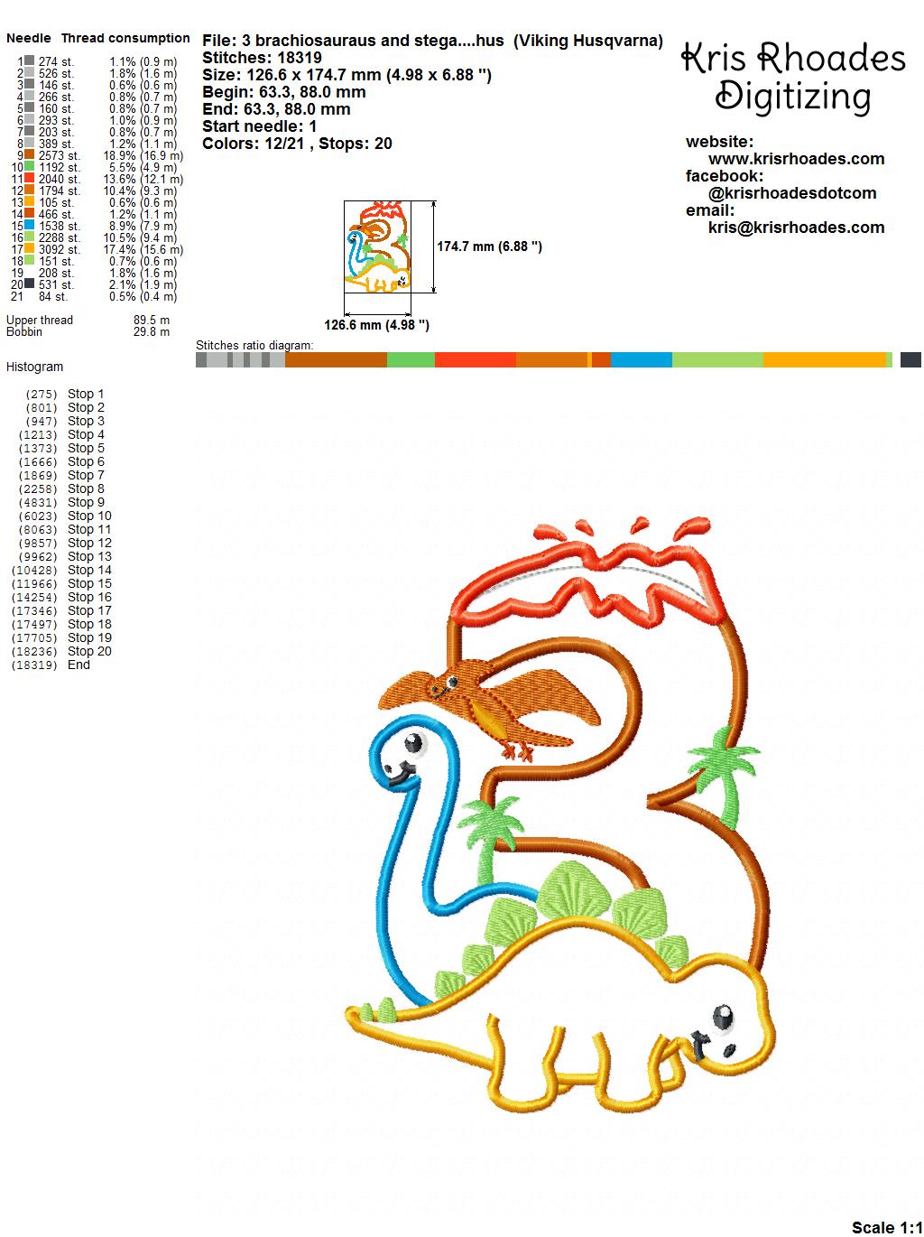 KRD 3 brachiosaurus and stegosaurus birthday number