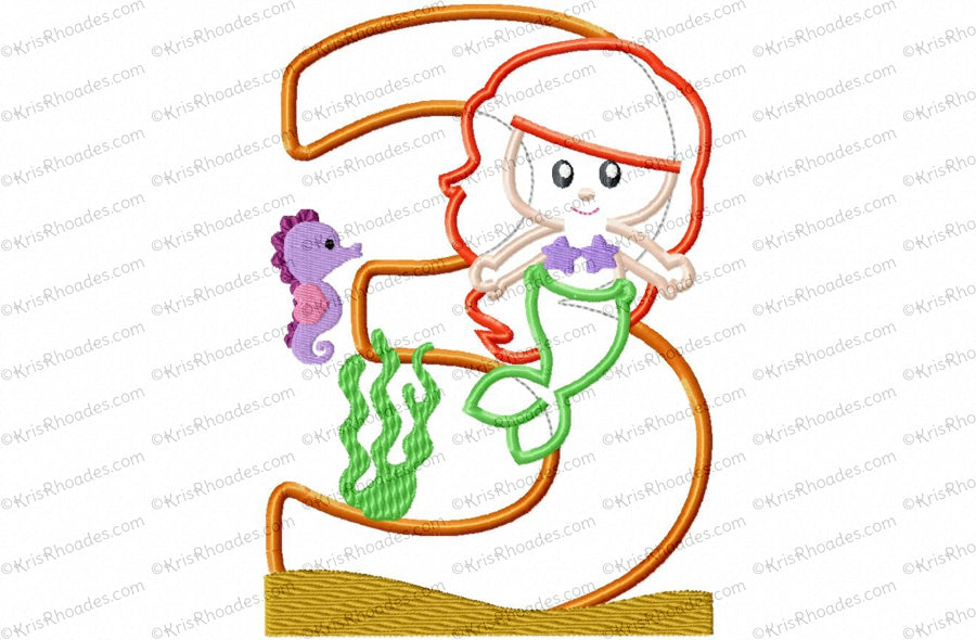 KRD Mermaid Birthday Number Bundle Set