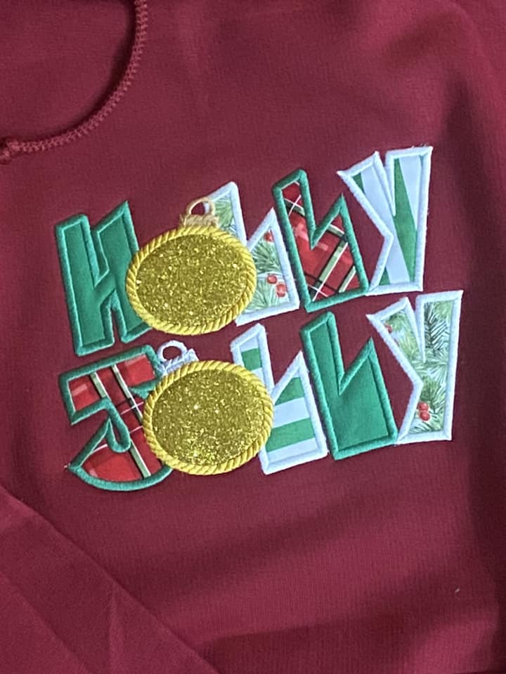 Holly Jolly Applique Christmas Design