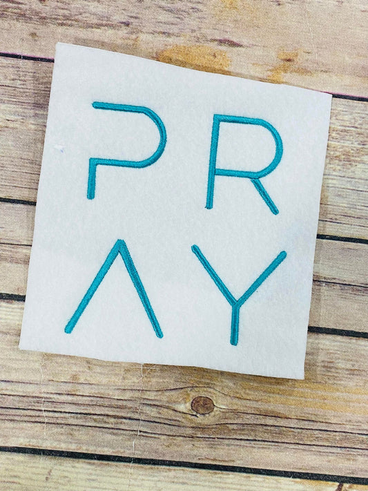 PRAY embroidery design