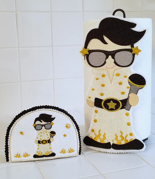 Inspired Elvis ITH Paper Towel Cover Sketchy design
