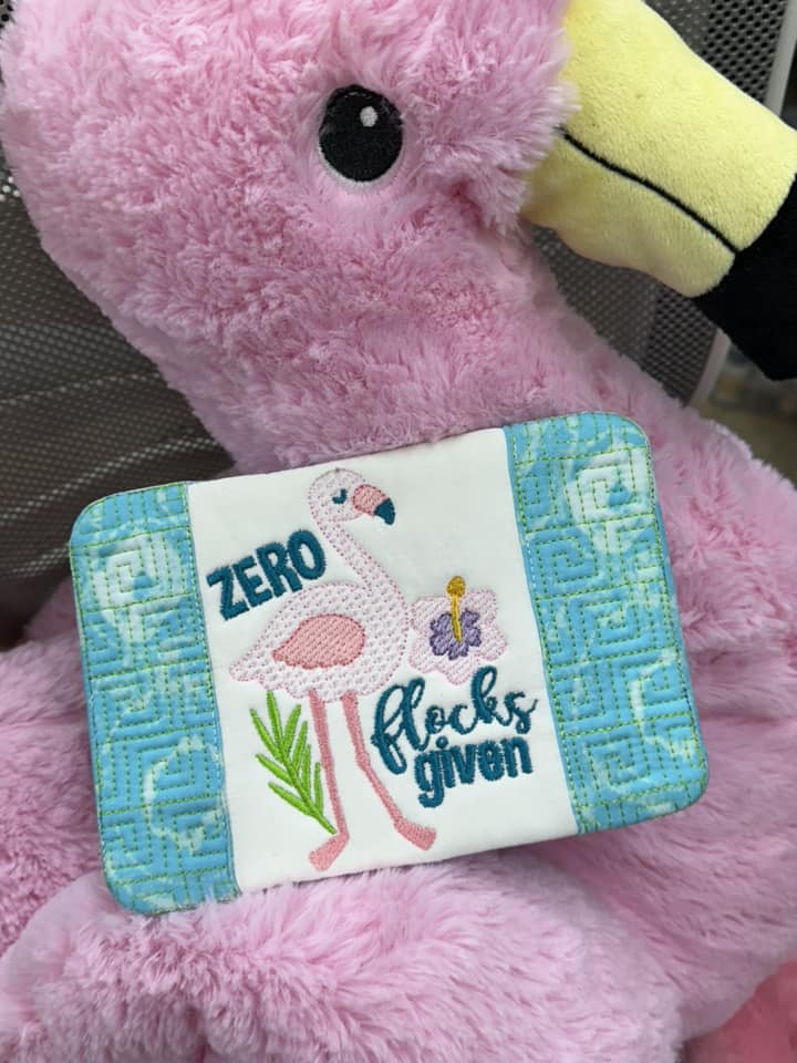 Flamingo ITH Mug Rug