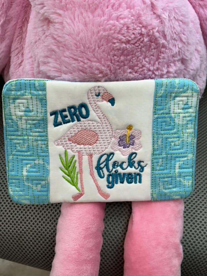 Flamingo ITH Mug Rug