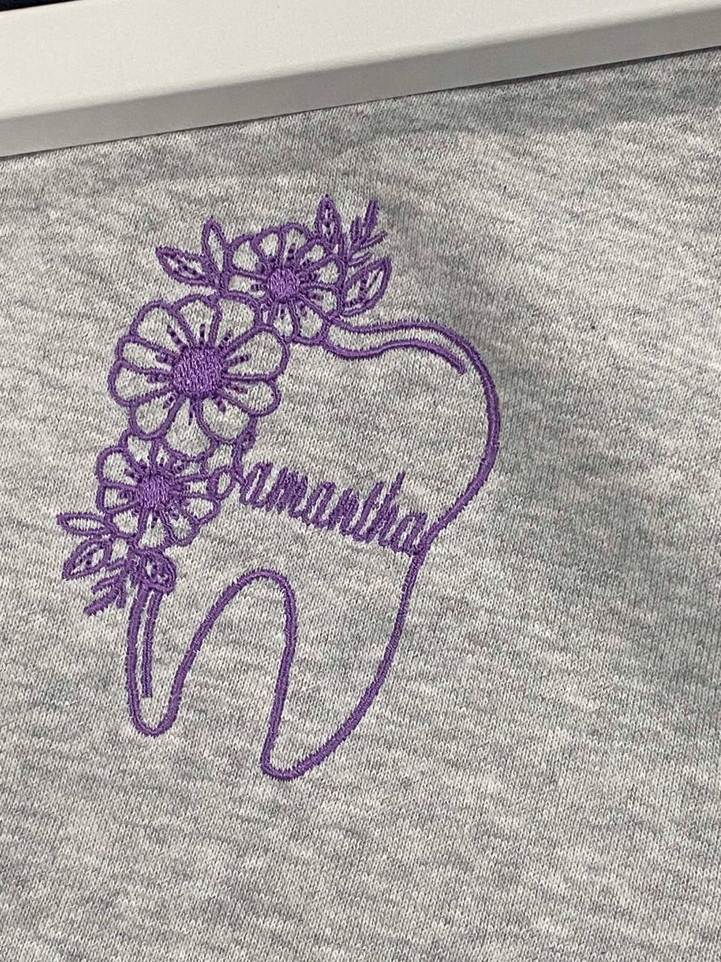 Dental Tooth with Flowers