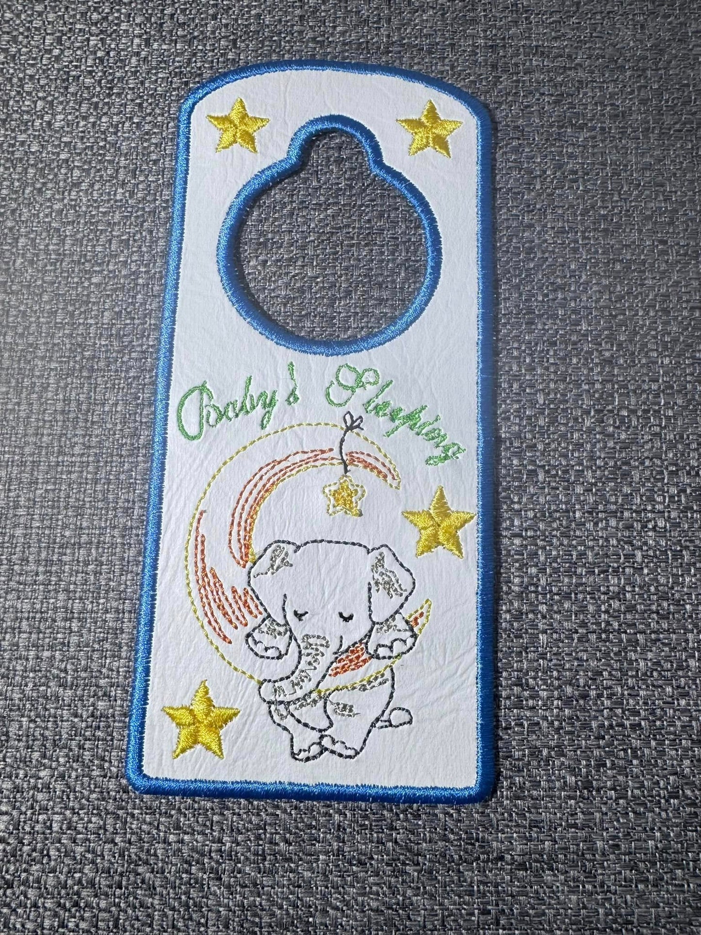 ITH Baby Baby Sleeping Elephant Door Hanger