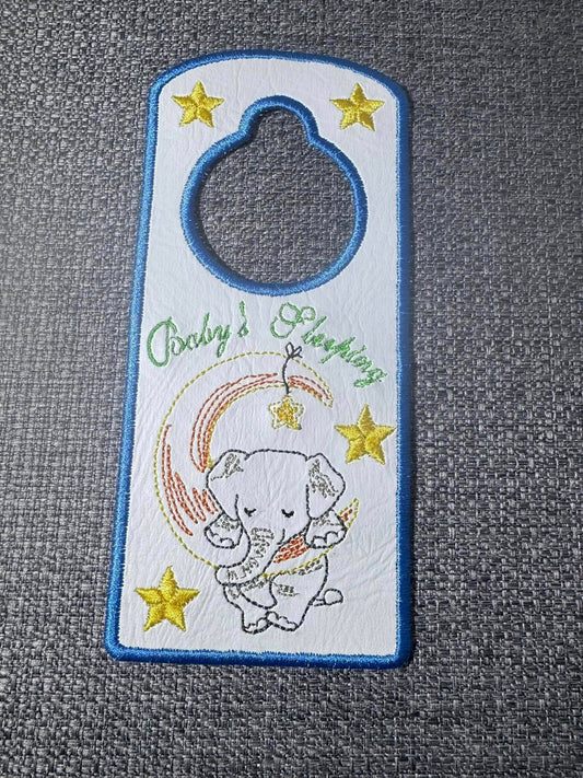 ITH Baby Baby Sleeping Elephant Door Hanger