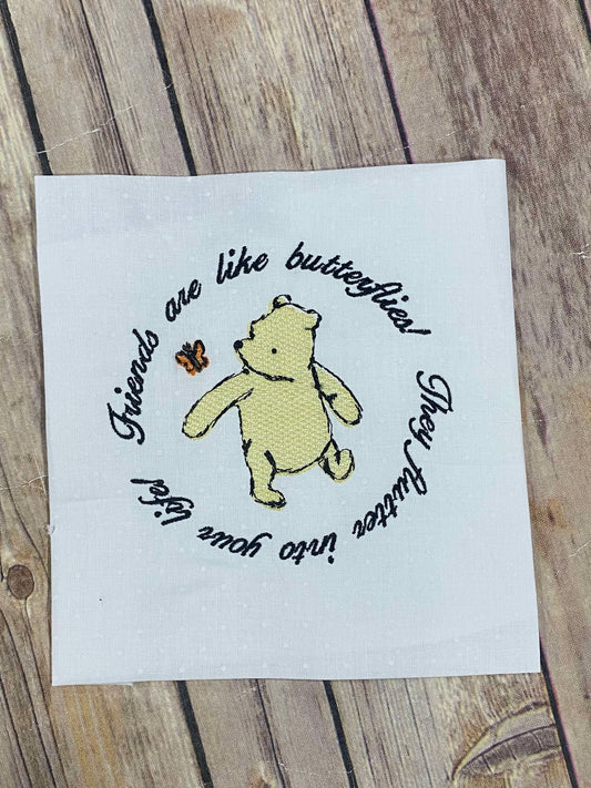 Friends are like Butterflies Vintage Pooh Sketchy