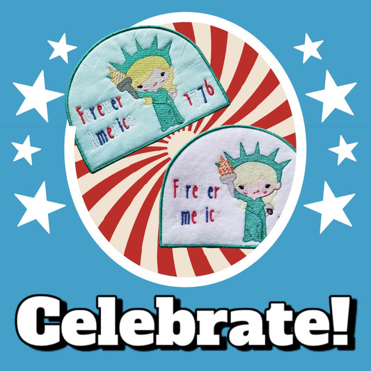 Statue of Liberty ITH Napkin Holder Cover Sketchy design