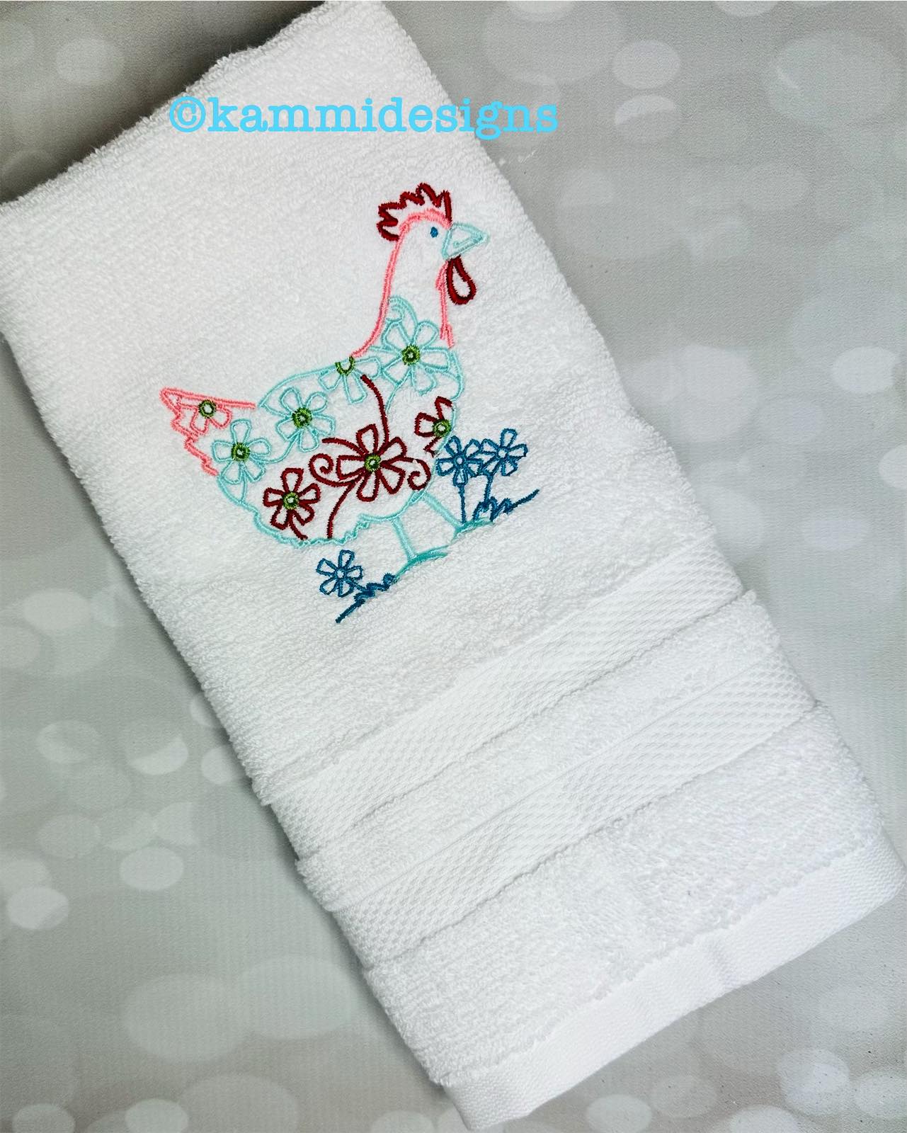 Chicken Floral Embroidery design