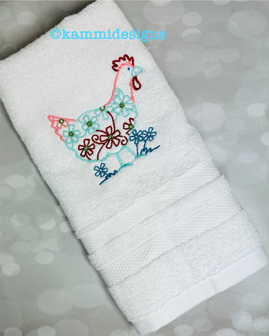 Chicken Floral Embroidery design