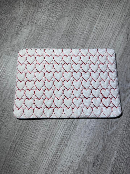 KRD Heart Stipple Mug Rug