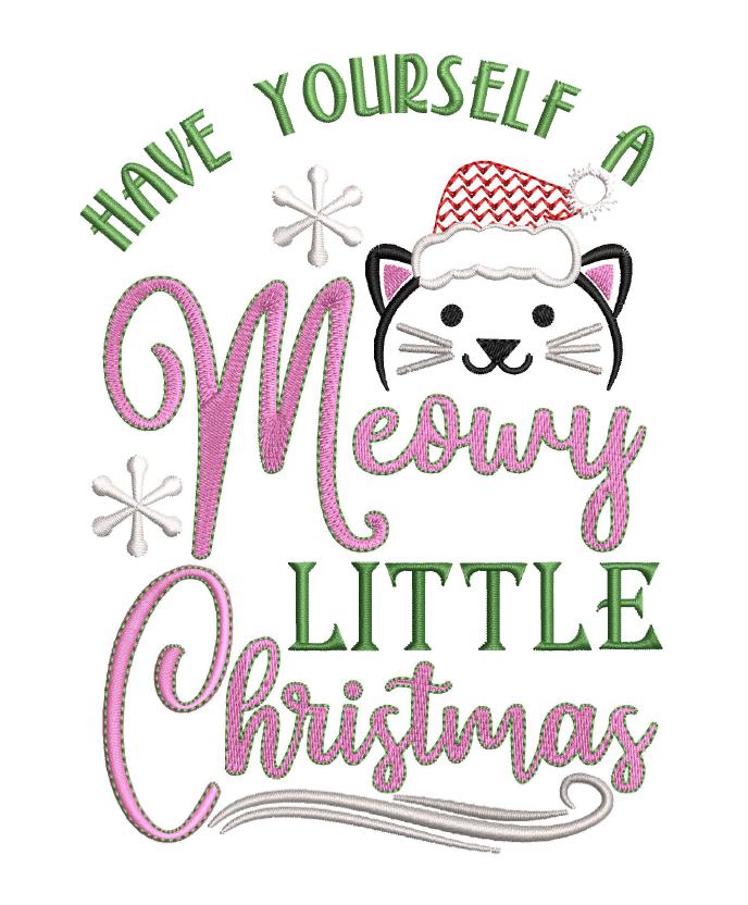 Meowy Christmas Sketchy Cat Design