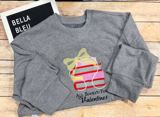 All booked up for Valentines Day embroidery design