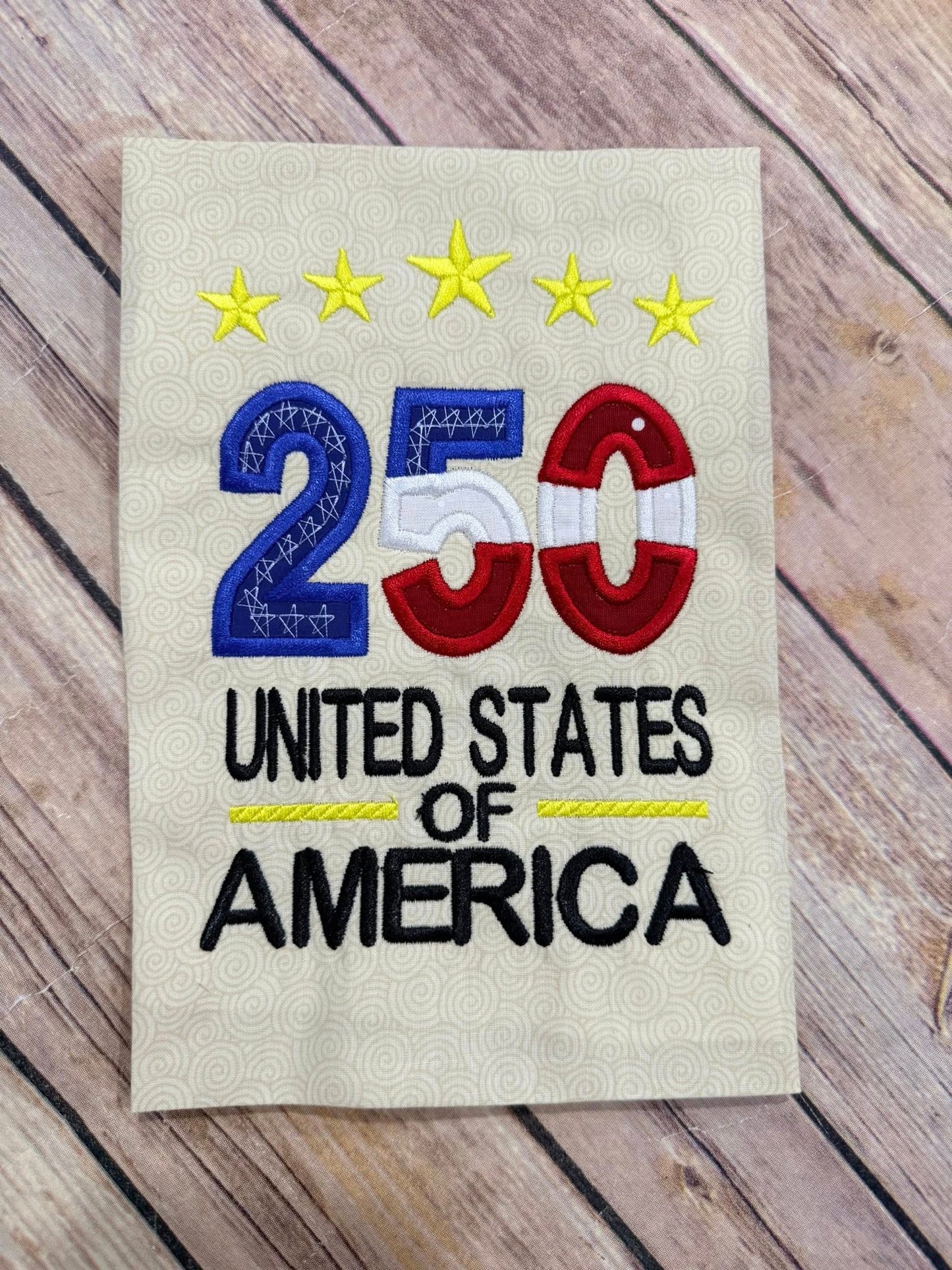 250th America Applique Design