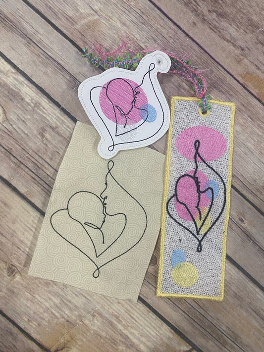 Mom and Baby Line Art Bundle Set