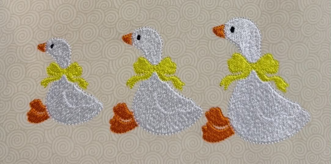 Geese with Bow mini designs filled
