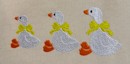 Geese with Bow mini designs filled