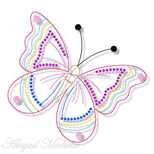 Heirloom Butterfly 2 Stitchery Bean Stitch
