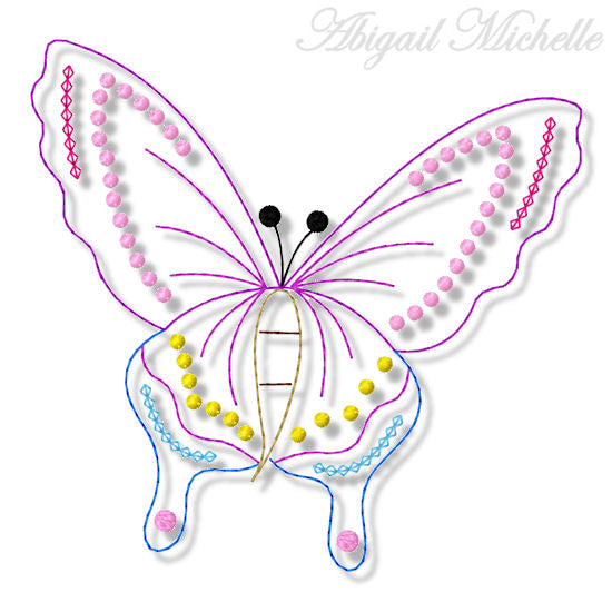 Butterfly 3 Stitchery Bean Stitch
