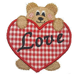 Teddy Bear Heart Applique