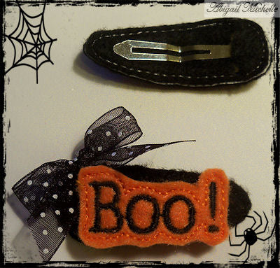Boo! Hair Clippie and Bow Center, In The Hoop Set