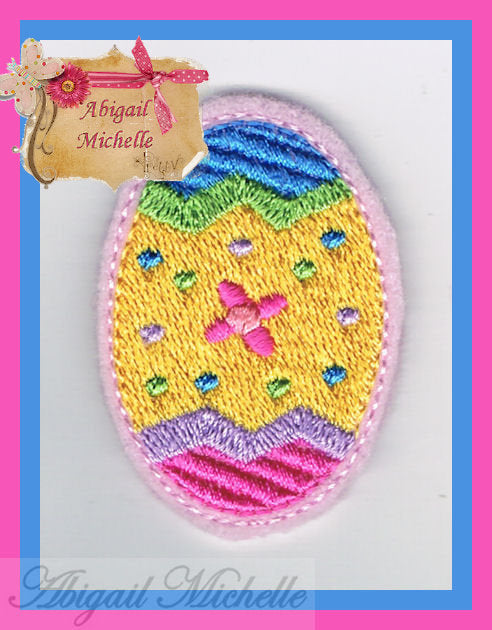 Easter Egg Clippies and Bow Center ITH
