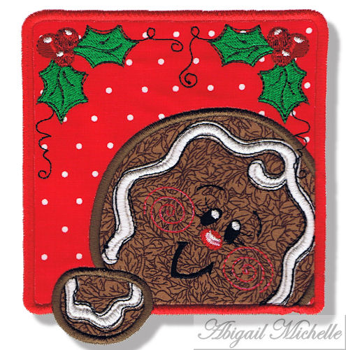 Gingerbread Square Applique - 4 Sizes!