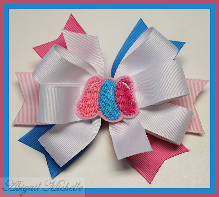 Jelly Beans Clippies and Bow Center ITH