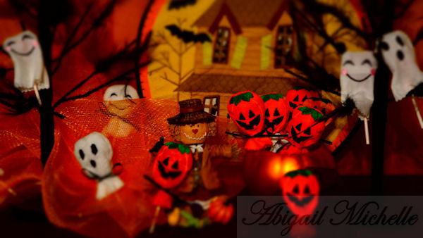Pumpkin and Ghost LolliPop, sucker Cover Set, In The Hoop