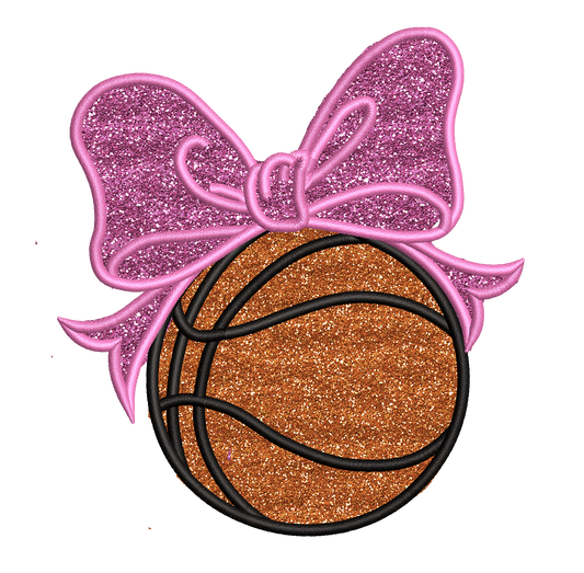 Basketball with Bow Applique