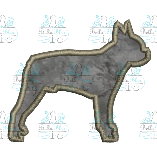 Boston Terrier Dog Side Design Applique 3 sizes