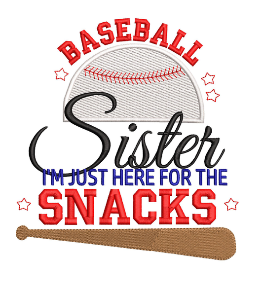 Baseball Sister I came for the snacks