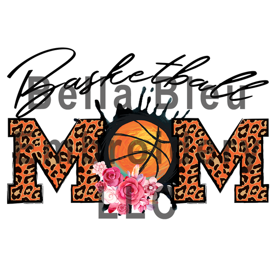 Basketball Mom leopard print sublimation png file