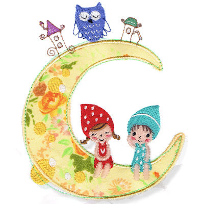 Children Moon Fairy Tale Applique