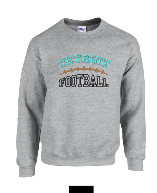 Detroit Football Outline Stitching