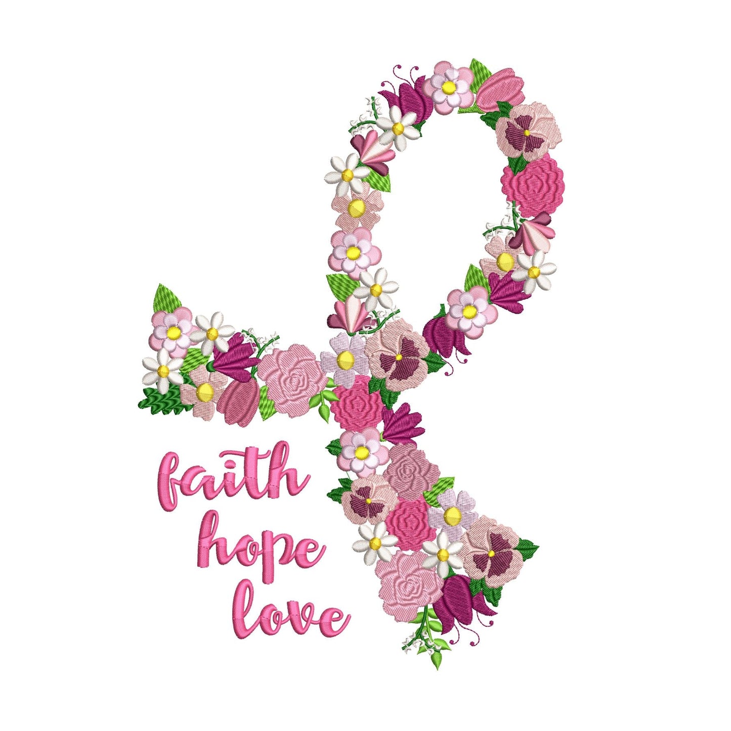 KRD Cancer Ribbon With Flowers