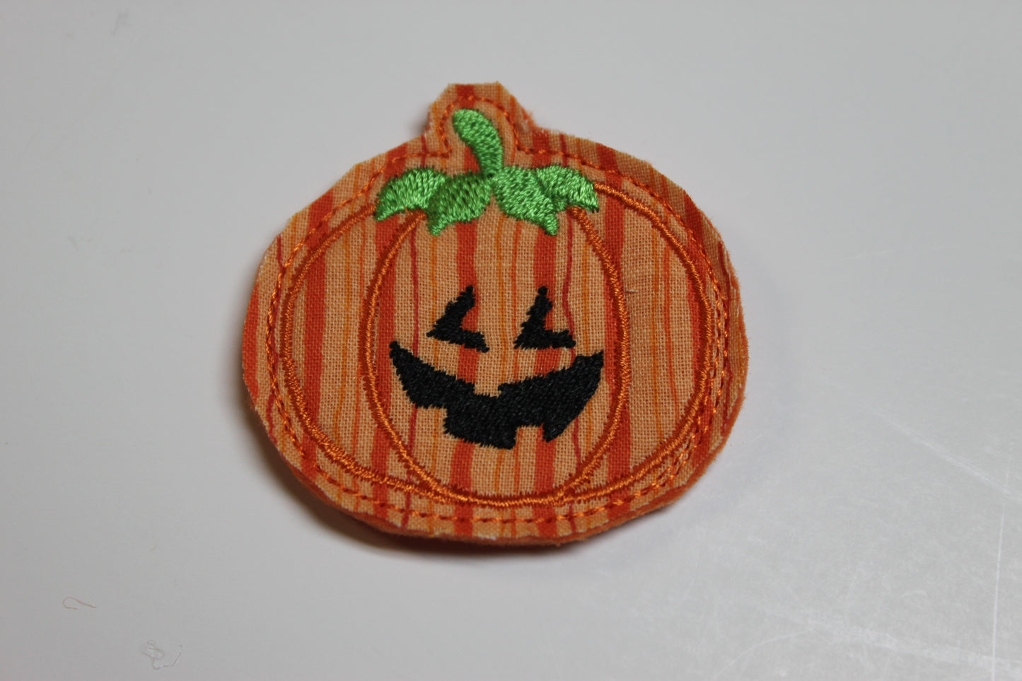 Jack-o-lantern Hair Clippie and Bow Center, In The Hoop