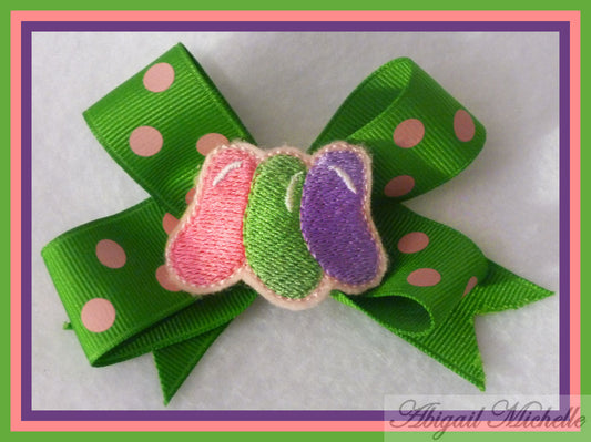 Jelly Beans Clippies and Bow Center ITH