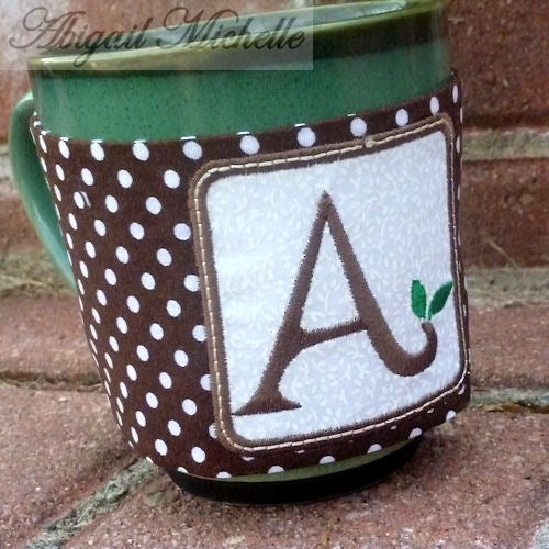 Coffee Cozy Monogram Alphabet Set ITH