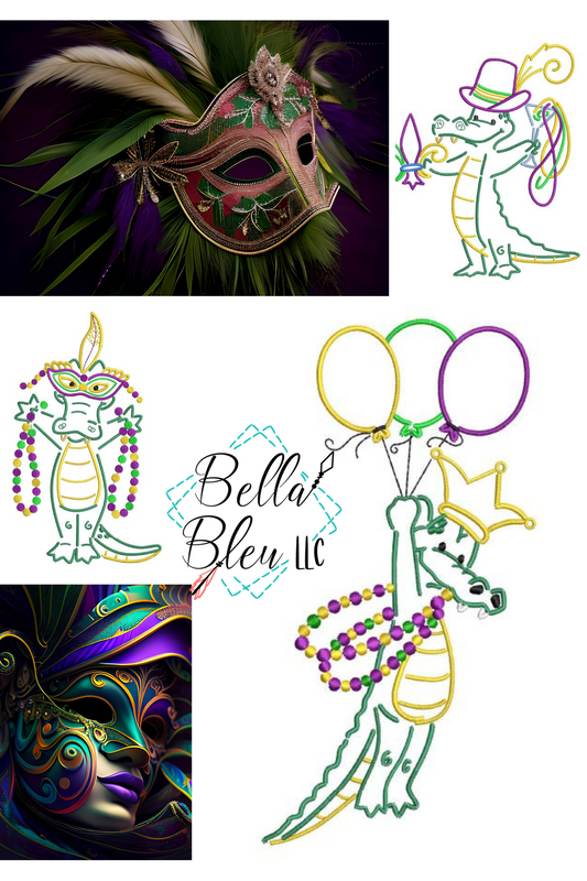 Mardi Gras Alligator Bundle Set