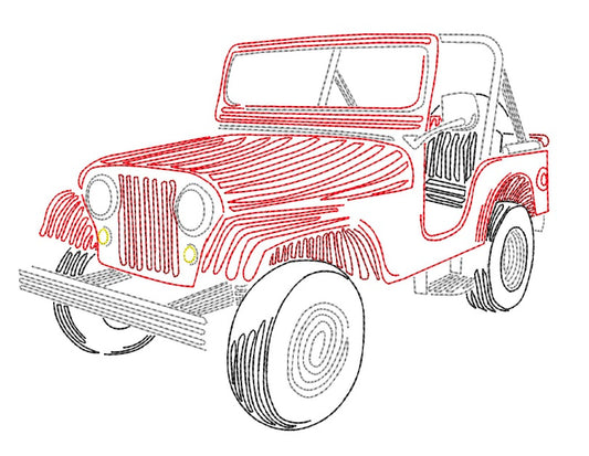 Vintage Truck  Off road 3 Bean Stitch