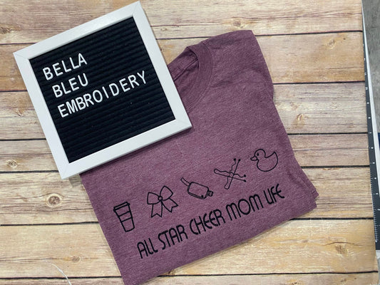 All Star Cheer Mom LIfe Tee shirt
