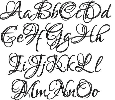 Betty Alphabet Font 5 sizes